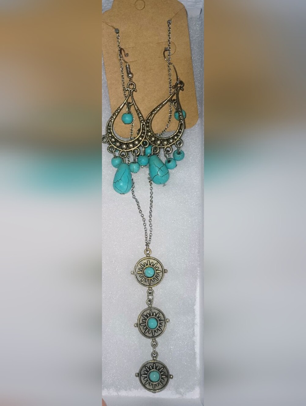 Turquoise Bead Dangle Women’s Necklace - Turquoise Color